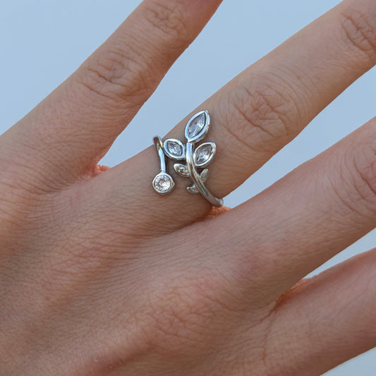 ANILLO FLORENYX PLATEADO