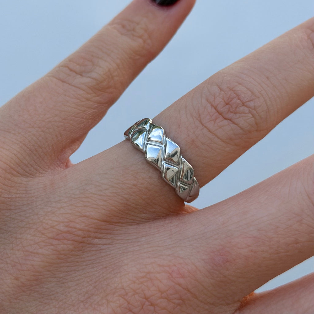ANILLO TRENZA PLATEADO