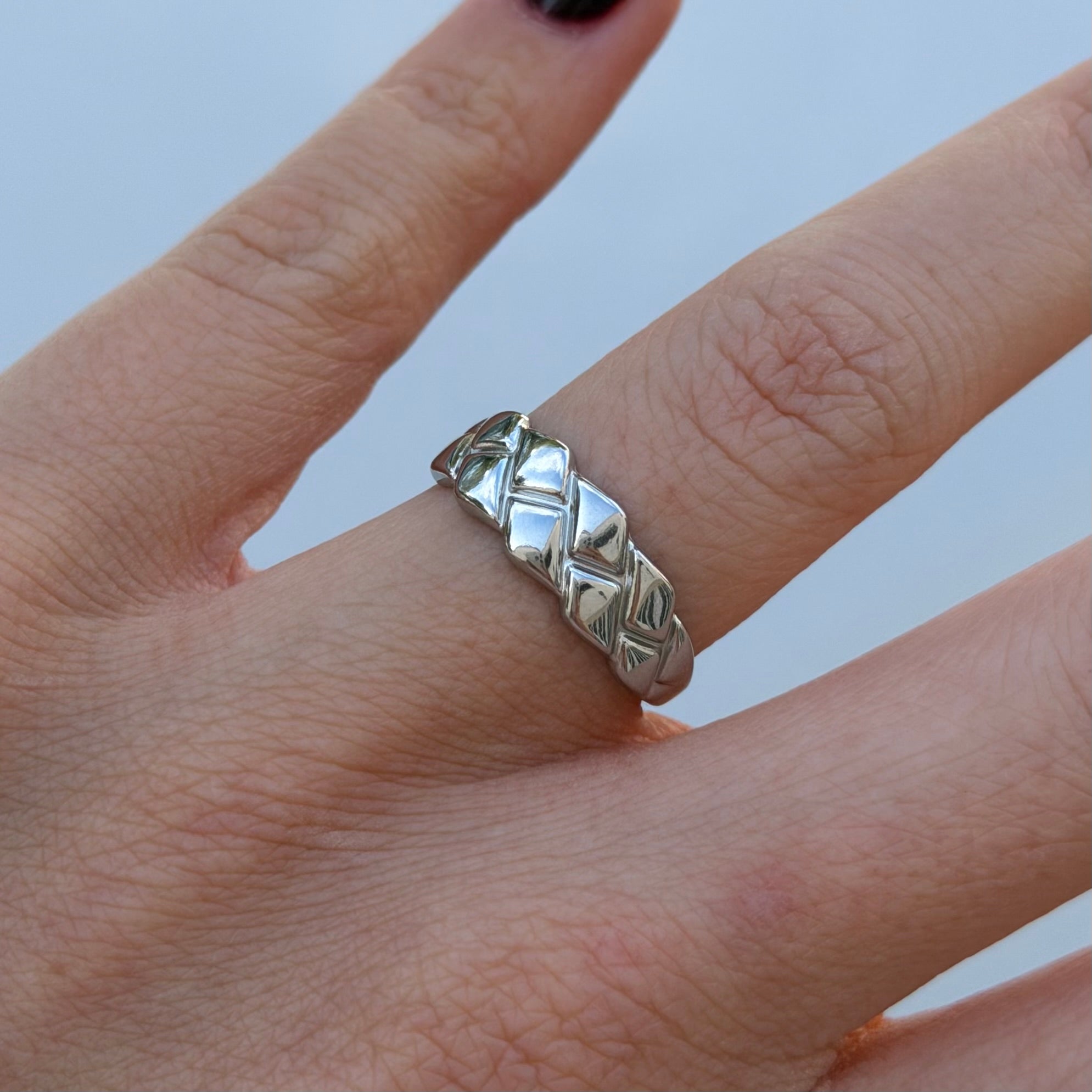 ANILLO TRENZA PLATEADO