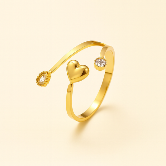 ANILLO CORAZÓN DORADO