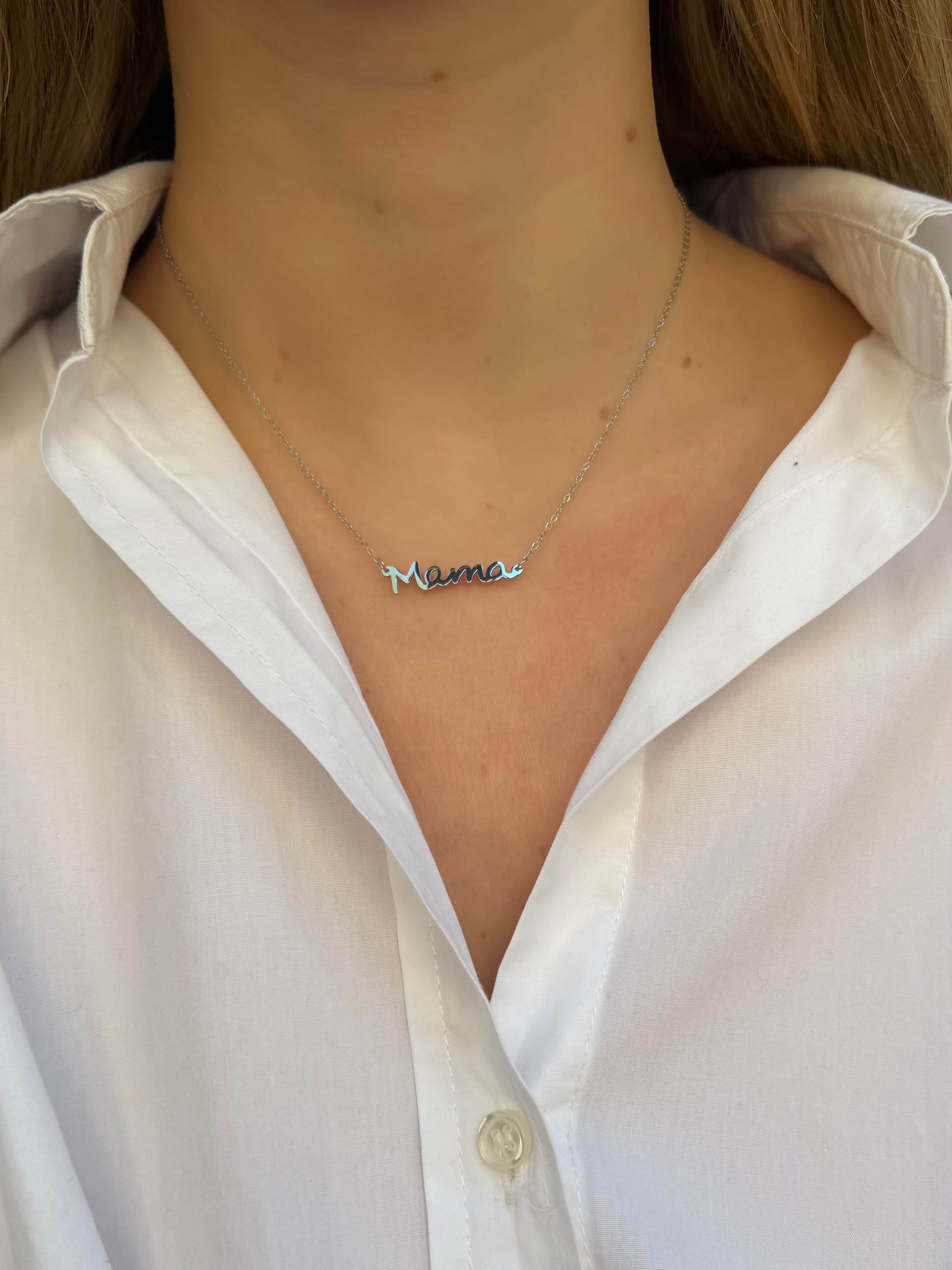 COLLAR MAMÁ PLATEADO