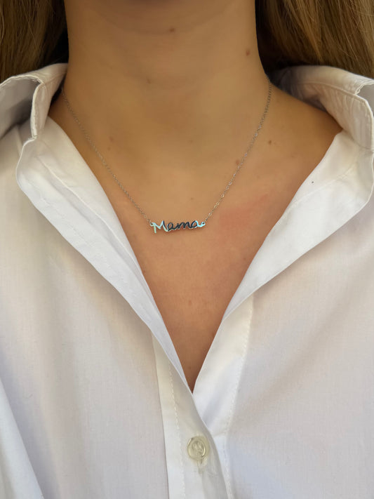 COLLAR MAMÁ PLATEADO