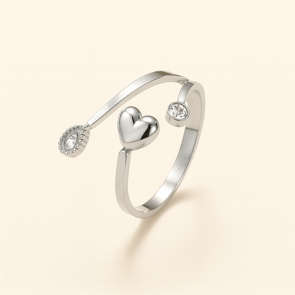 ANILLO CORAZÓN PLATEADO