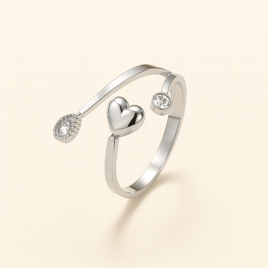 ANILLO CORAZÓN PLATEADO