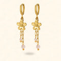PENDIENTES FLURIAS DORADO PIEDRA NATURAL
