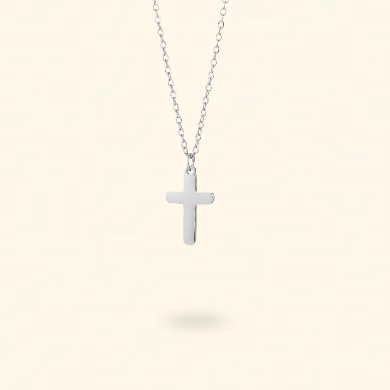COLLAR CRUZ PLATEADO