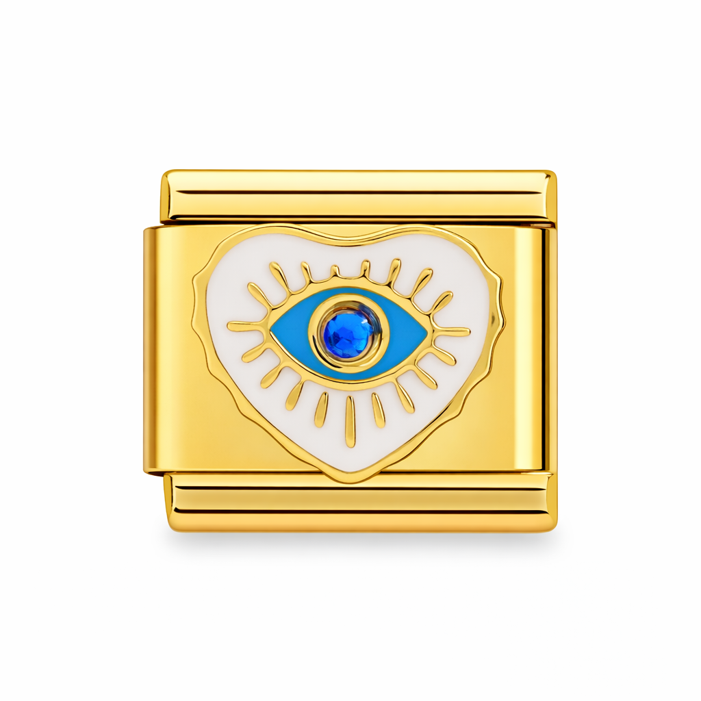 AMULETO CORAZON Y OJO DORADO