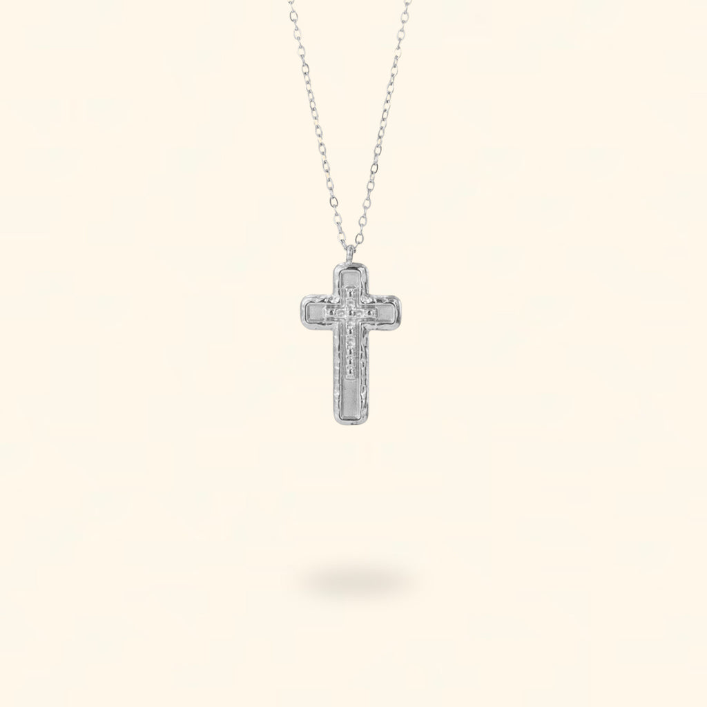 COLLAR CRUZE PLATEADO