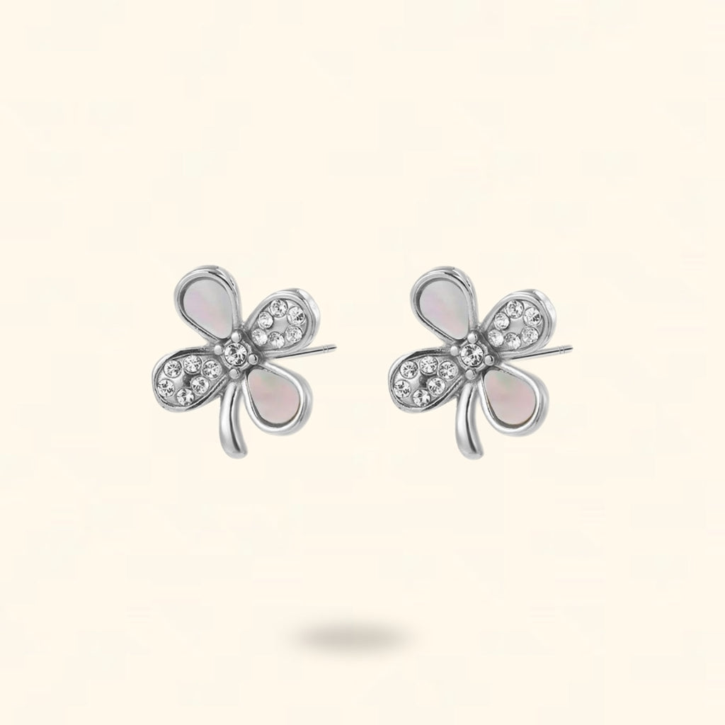 PENDIENTES PETALIAS PLATEADO