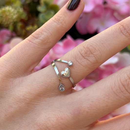 ANILLO CORAZÓN PLATEADO