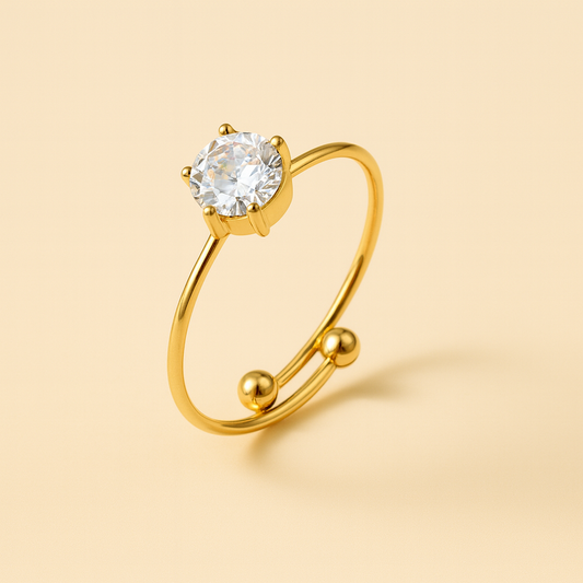 ANILLO CIRCON DORADO