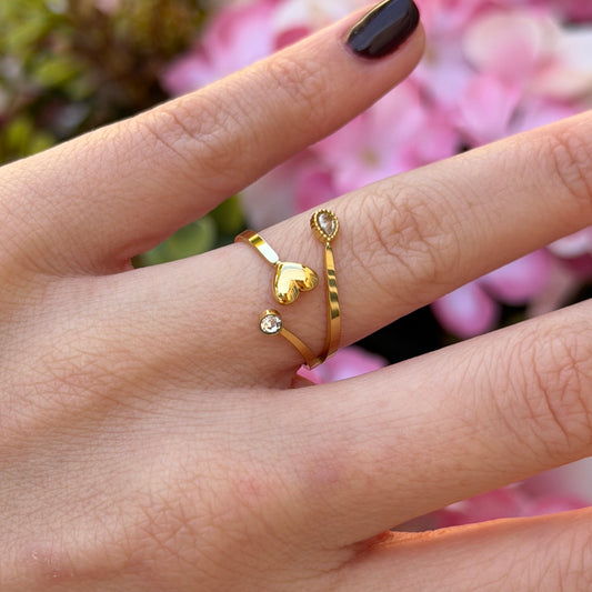 ANILLO CORAZÓN DORADO