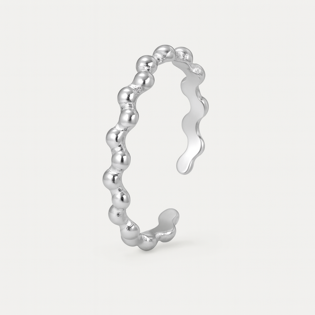 ANILLO BURBUJAS PLATEADO