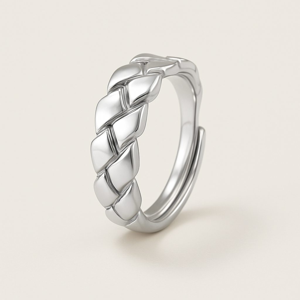ANILLO TRENZA PLATEADO