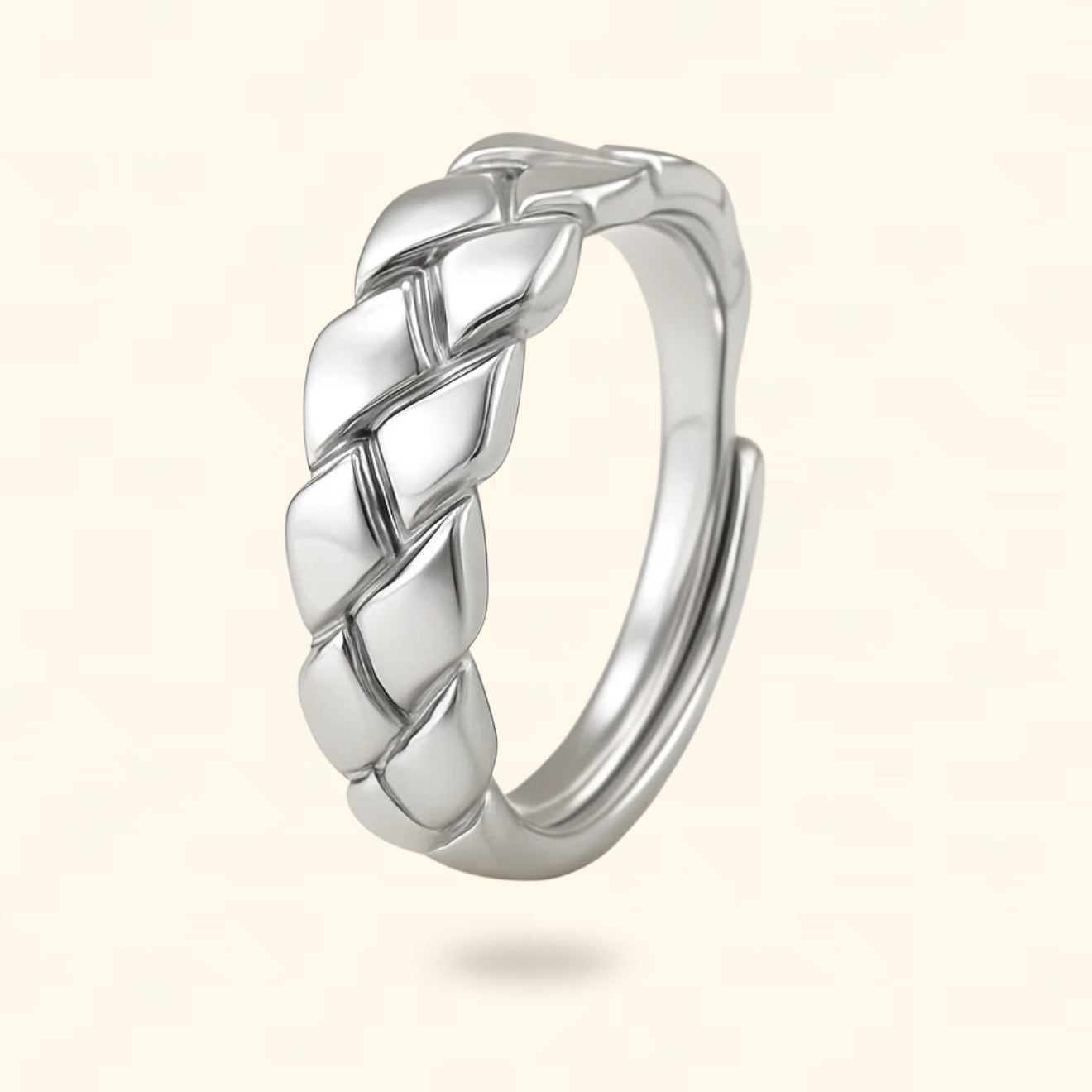 ANILLO TRENZA PLATEADO